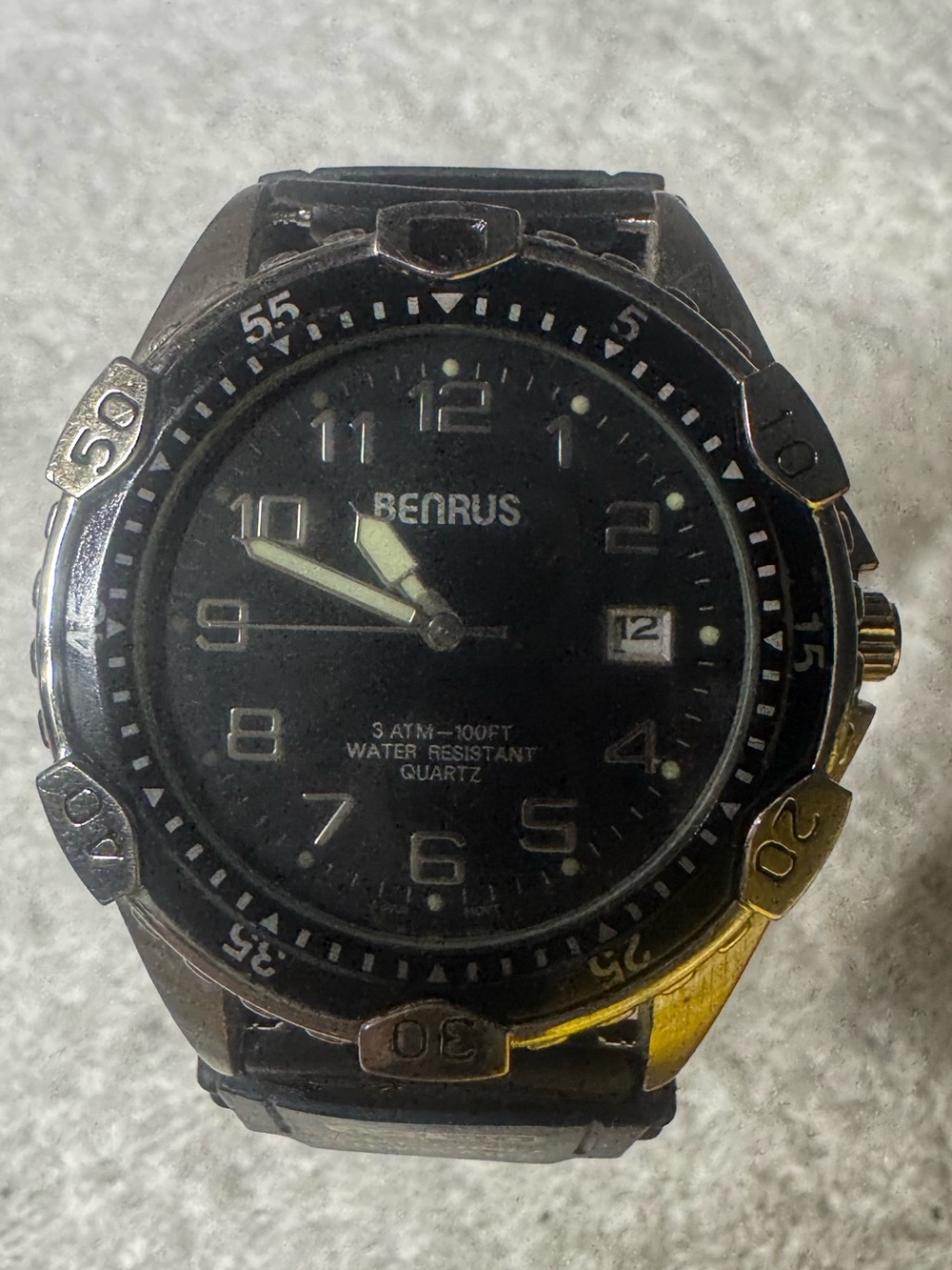 Benrus Men's Black Dial Two-Tone Sport Watch
